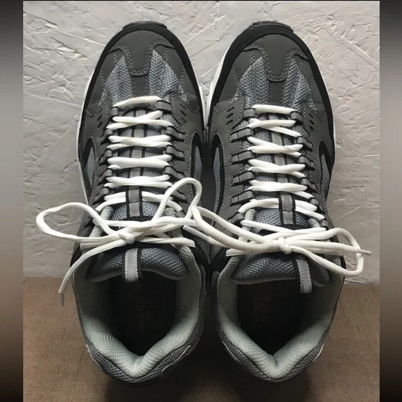 EUC Skechers Stamina Cutback Men's Sneakers Black Gray Leather Mesh Size 9EW - Picture 11 of 16